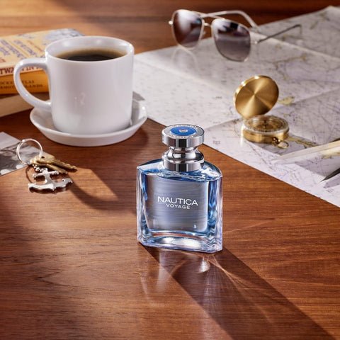 Nautica Voyage Eau de Toilette 3.3 fl oz (Pack of 1), Notes of Apple, Cedarwood, Mimosa, Men's Fragrance, Long Lasting, Everyday Fragrance, Travel Size Nautica