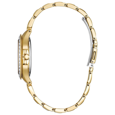 Citizen Women's Eco-Drive Dress Classic Crystal Watch in Gold-tone Stainless Steel, Silver Dial (Model: FE1192-58A) Citizen