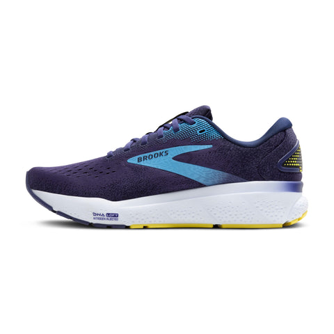 Brooks Men’s Ghost 16 Neutral Running Shoe - Blue/Bonnie Blue/Yellow - 10 Medium