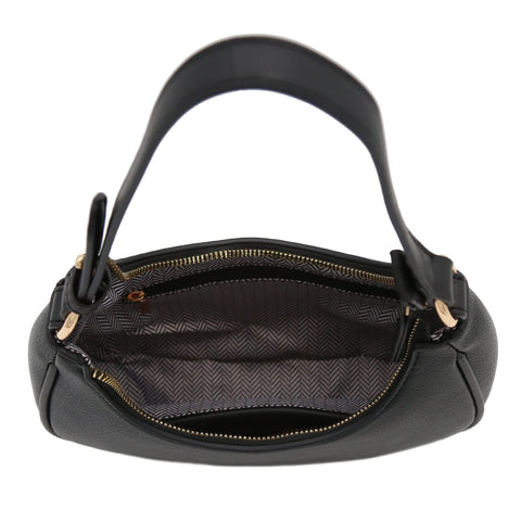 FashionPuzzle Small Crescent Shoulder Bag Underarm Purse (Black) FashionPuzzle