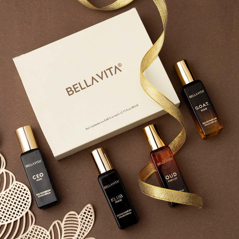 B.e;ll-a-V,i-t-a Luxury Man Perfume Gift Set 4 x 20 ml for Men with KLUB, OUD, CEO, G.O.A.T Perfume | Woody, Citrusy Long Lasting EDP Fragrance Scent Generic