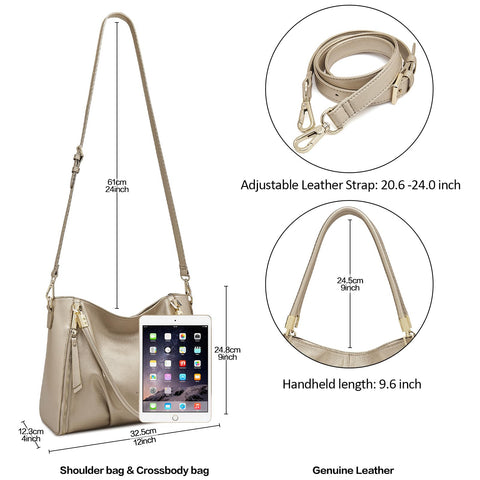 LAORENTOU Women's Tote Handbags Cow Leather Satchel Handbags for Women Top-handle Shoulder Purses LAORENTOU