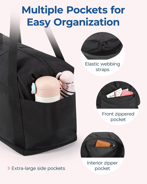 BAGSMART For Spirit Airlines Personal Item Bag, 23L Foldable Weekender Bags for Women Gym Tote Overnight Bag for Travel BAGSMART