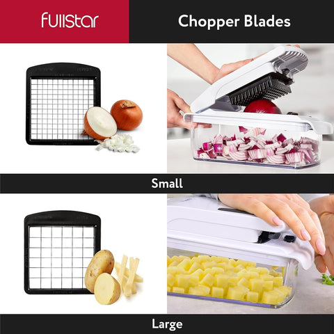 Fullstar Vegetable Chopper and Spiralizer - Food Chopper with Container, Fruit Slicer, Kitchen Gadgets & Accessories, Home Essentials (4 in 1, White) fullstar