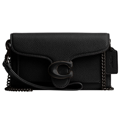 Coach Polished Pebble Tabby Wristlet, Black, One Size Coach