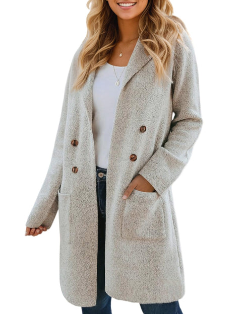 CiCiBird Women Fall Winter Long Cardigan Sweater Trendy Knit Jacket Coat Dressy Blazer Coatigan Apricot M CiCiBird