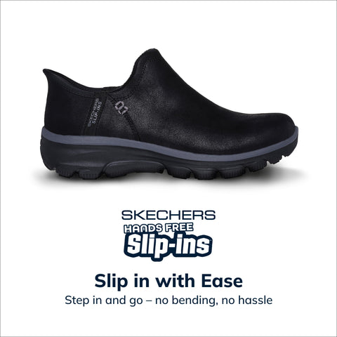 Skechers Women's Easy Going-Modern Hour-Hands Free Slip-Ins Ankle Boot, Black, 8