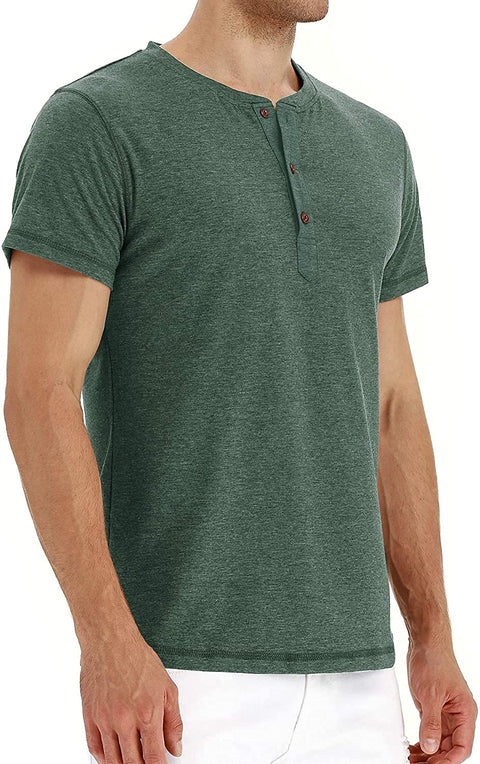 Sailwind Mens Henley Short Sleeve T-Shirt Cotton Casual Shirt