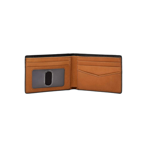 Fossil Men's Steven Leather Slim Minimalist Bifold Front Pocket Wallet, Slate Black, (Model: ML4396019) Fossil