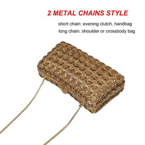 Unique Diamond Evening Bag Dress Up Prom Crystal Clutch Purse Women Bridal Party Wedding HUANG ZHUANG