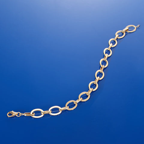 Ross-Simons 14kt Yellow Gold Flat Oval-Link Bracelet. 8 inches Ross-Simons