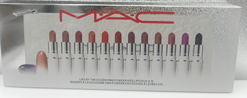 M.A.C Lips By Dozen Mini Podwer Kiss Lipstick x 12 - A Holiday Kit MAC