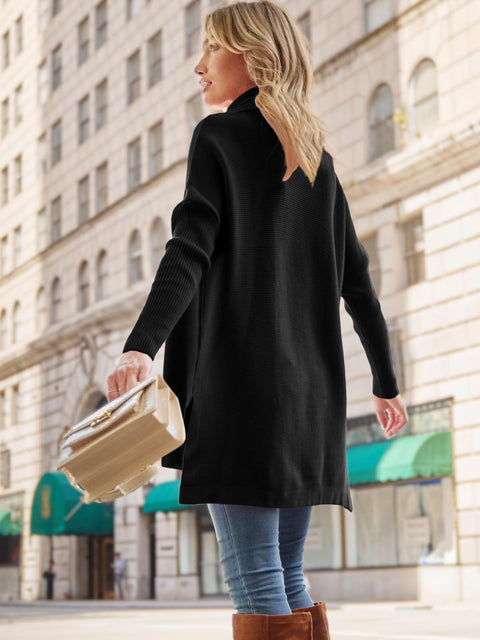 LILLUSORY Oversized Turtleneck Pullover Sweaters Womens 2024 Long Tunic Sweater Winter Trendy Casual Poncho Cowl Neck Cute Tops Dress Fall Fashion Clothes Outfits Clothing Black LILLUSORY