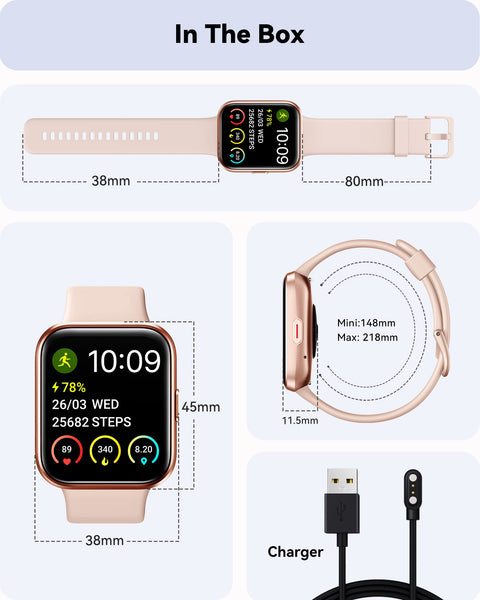ENOMIR Smart Fitness Watch for Men Women(Answer/Make Call), Alexa Built-in, with Heart Rate SpO2 Sleep Monitor 100 Sports 5ATM Waterproof Activity Trackers and Smartwatches for iOS&Android Phones ENOMIR
