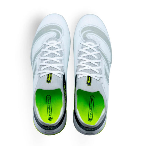 SENDA Pampa Pro Turf Soccer Shoes, Men's Size 13 / Women's Size 14, White/Grey/Lime