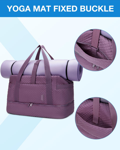 BAGSMART Large Gym Bag with Yoga Mat Buckle, Weekender Overnight Bag for Women, Travel Duffle Bag for Travel Essentials, Carry On Tote Bag Hospital Bag for Labor and Delivery BAGSMART