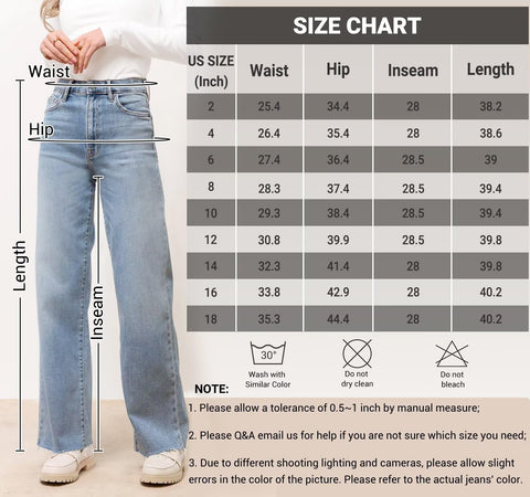 KDF Straight Leg Jeans for Women High Waisted Jeans Frayed Baggy Pants Raw Hem Loose Stretchy Cropped Wide Leg Jeans Light Blue Size 8