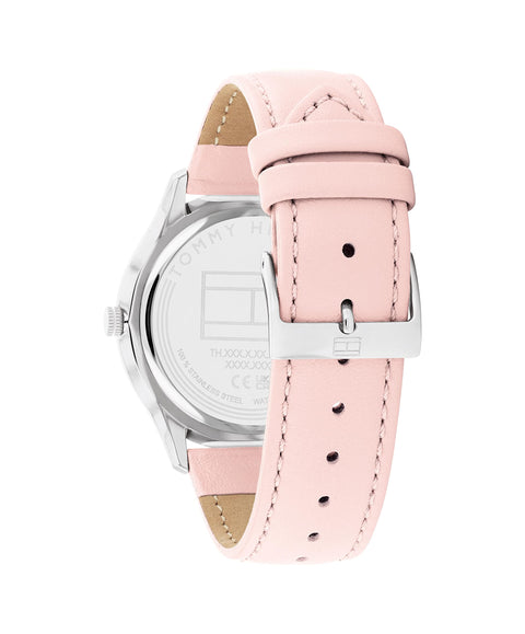 Tommy Hilfiger 1782527 Women's Stainless Steel Case and Calfskin Strap Watch Color: Pink Tommy Hilfiger