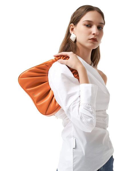 JW PEI Women's Gabbi Ruched Hobo Handbag (Orange) JW PEI