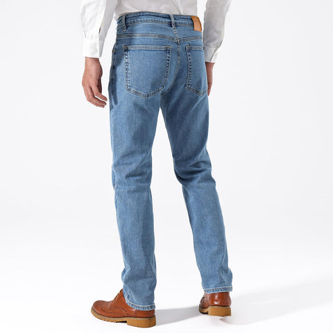 GAIAKOU baggy jeans for men slim fit plus size stretch light wash blue designer work man denim pants loose straight leg mens stretchy regular relaxed fit male carpenter elastic fashion new men's jeans