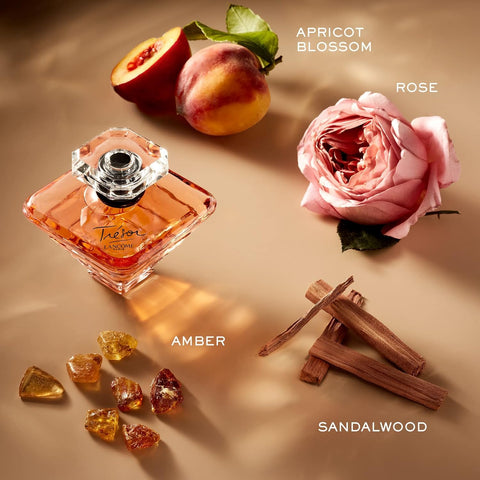 Lancôme Trésor Eau de Parfum - Long Lasting Fragrance with Notes of Rose, Lilac, Peach & Apricot Blossom - Elegant & Romantic Women's Perfume - 1.7 Fl Oz Lancôme
