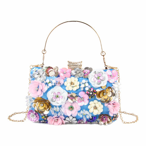 Lanpet Women Clutches Flower Evening Handbag Chain Strap Shoulder Bag Lanpet