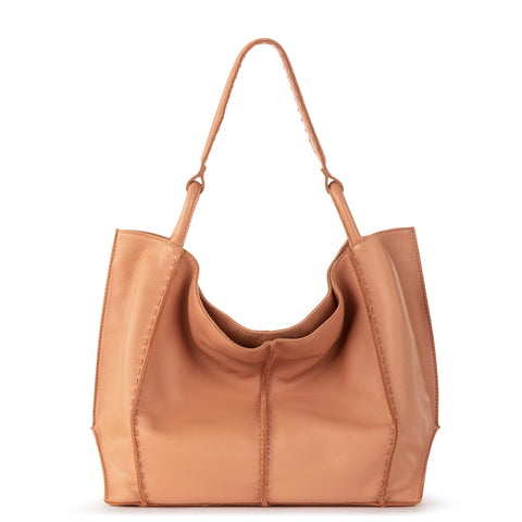 The Sak Los Feliz Larg Tote Bag - Premium Leather Women's Handbag for Everyday And Travel, Durable, Large Purse With Shoulder Bag Strap And Zipper Pocket, Nectar The Sak