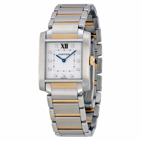 Cartier Tank Francaise Silver Dial Steel and 18kt Pink Gold Ladies Watch WE110005 CARTIER