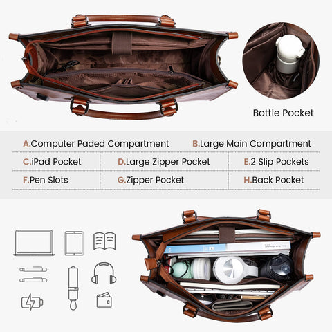 LOVEVOOK Laptop Bag for Women, 15.6 inch Laptop Tote Bag Work Bags for Women Computer Bag Office Briefcase Handbag LOVEVOOK