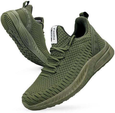 Feethit Women Tennis Running Shoes Walking Shoes Lightweight Casual Sneakers for Travel Gym Work Woman Waitress Nurse Olive Green 5.5 Feethit