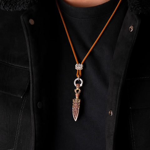 COPPERTIST.WU Arrowhead Capsule Pendant 2.0 Necklace for Men Women - Historical Replica Jewelry with Storage Function (Brass)