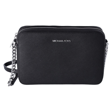 Michael Kors Women's Jet Set Item Crossbody Bag (black/silver) Michael Kors