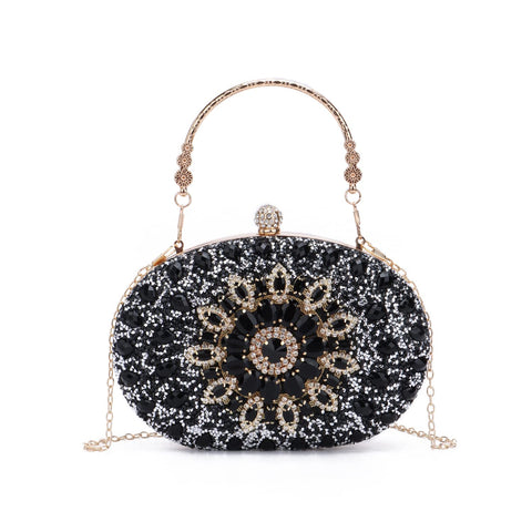 LUI SUI Women Rhinestone Evening Clutch Purse Bag Bling Glitter Sparkly Diamond Tote Bag Crystal Wedding Party Bag LUI SUI