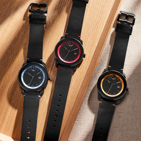 Movado Bold TR90 Ultra Modern Watch for Men and Women - Swiss Quartz 3H Movement, Leather Strap - Water Resistant 3ATM/30 Meters - Sporty Style Wristwatch for Everyone - 42mm Movado