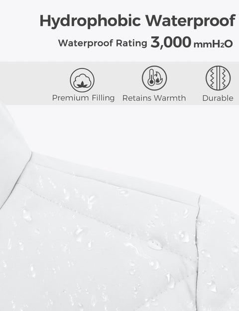 wantdo Women's Winter Jacket Waterproof Winter Coats Long Puffer Coats (Ivory X-Large) wantdo