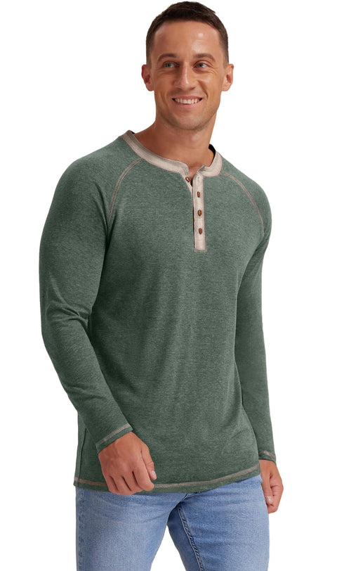 Sailwind Mens Henley Long Sleeve T-Shirt Cotton Casual Shirt