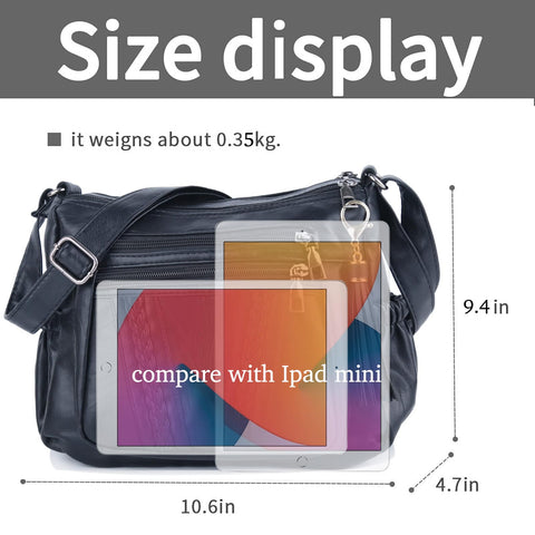 ELDA Crossbody Bags For Women Pocketbooks Soft PU Leather Purses and Handbags Multi Pocket Shoulder Bag ELDA