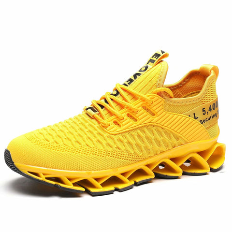 Womens Running Shoes Blade Tennis Walking Fashion Sneakers Breathable Non Slip Gym Sports Work Trainers Yellow Kundork