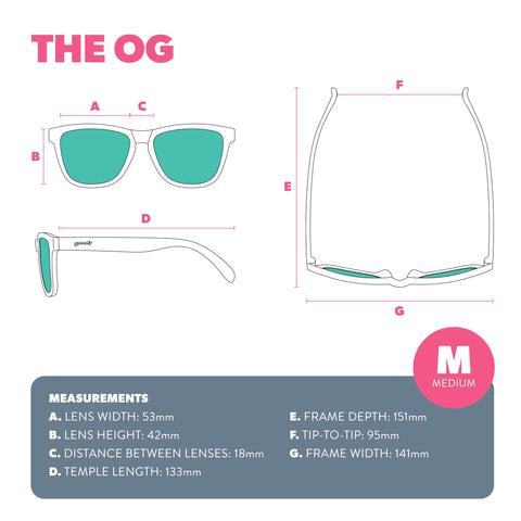 goodr Flamingos On A Booze Cruise Polarized Sunglasses for Men & Women, Medium Sized (OG), Pink Translucent Frames with Teal Mirored Reflective Lens, UV400 Protection, No Slip, No Bounce