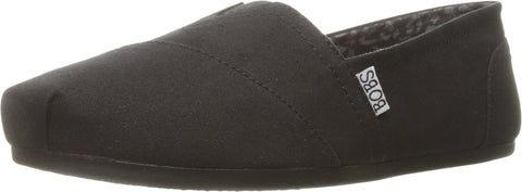 Skechers Women's Bobs Plush-Peace & Love Ballet Flat, Black, 8.5