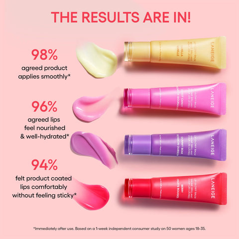 LANEIGE Mini Lip Glowy Balm Set: Keeps Lips Hydrated, Glossy, and Moisturized with Nourishing Shea and Murumuru Butters LANEIGE