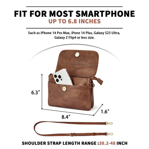 CHOLISS Small Crossbody Bags for Women, Leather Cell Phone Purse, Mini Travel Purse with Adjustable Strap CHOLISS