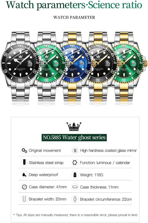 OLEVS Watches for Men, Mens Dress Watch, Large Face Luxury Stainless Steel Silver Waterproof Men's Wrist Watches with Date, Men Silver Classic Analog Quartz Watch Relojes de Hombre
