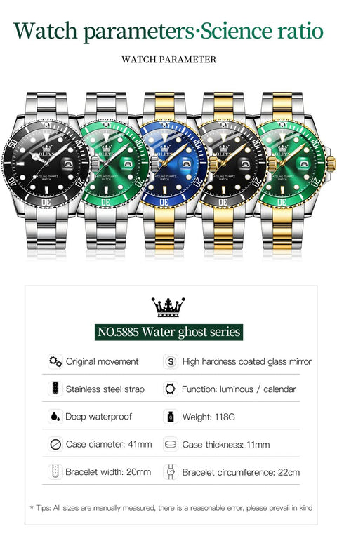 OLEVS Watches for Men, Mens Dress Watch, Large Face Luxury Stainless Steel Silver Waterproof Men's Wrist Watches with Date, Men Silver Classic Analog Quartz Watch Relojes de Hombre