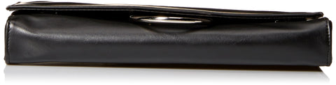 Jessica McClintock womens Nora Solid Large Envelope Clutch with Ring Closure, Black, One Size US Jessica McClintock