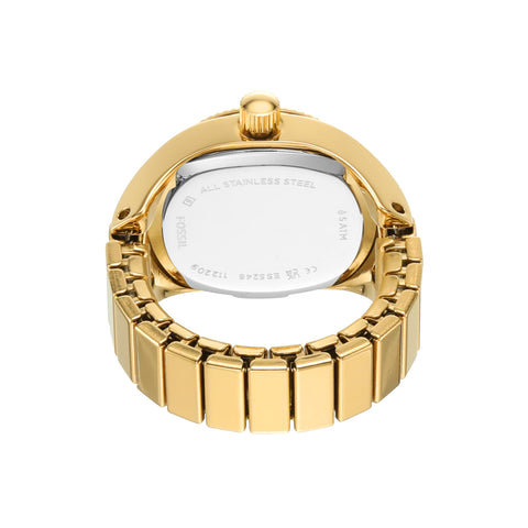 Fossil Women's Quartz Stainless Steel Two-Hand Watch Ring, Color: Gold (Model: ES5246) Fossil