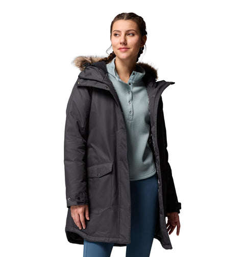 Columbia Womens Suttle Mountain Long Insulated Jacket, Black, X-Small