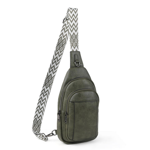 TANTOMI Crossbody Bags for Women Travel Crossbody Purses Green Sling Bag for Women Small Vegan Leather Fanny Packs with Adjustable Strap