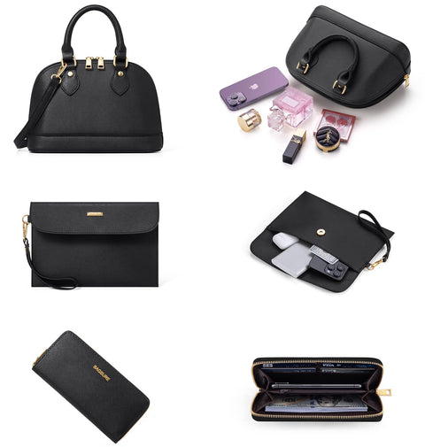 4PCS Women Fashion Handbags Purses Wallet Tote Shoulder Bags Casual Crossbody Bags, Best Valentine's Day Gift for Ladies Girls, Satchel Purse Set 4pcs Bagsure