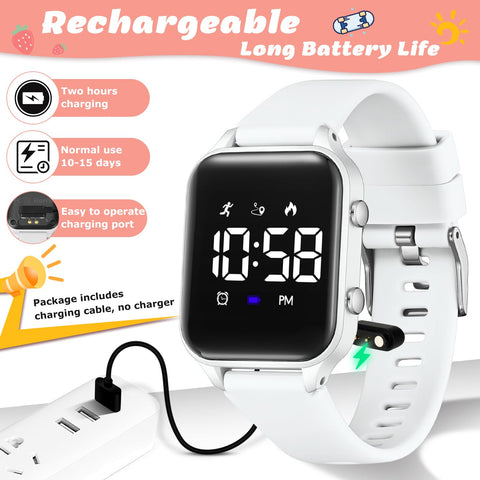 L LAVAREDO Waterproof Kids Digital Watches for Boys Girls,Sport Watch with Pedometer Stopwatch Vibration Alarm for Ages 5-13,No App Fitness Tracker Watch for Kids Teens Birthday